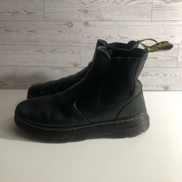 Dr. Martens Embury Chelsea Black Boots Wyoming Leather Men’s 9